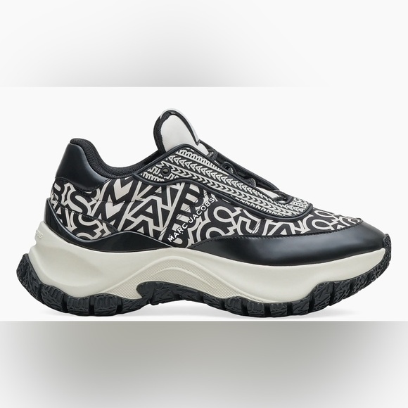 Marc Jacobs Monogram Lazy Runner Sneakers – Black & White Men’s 12 / Women’s 13 - Picture 2 of 9